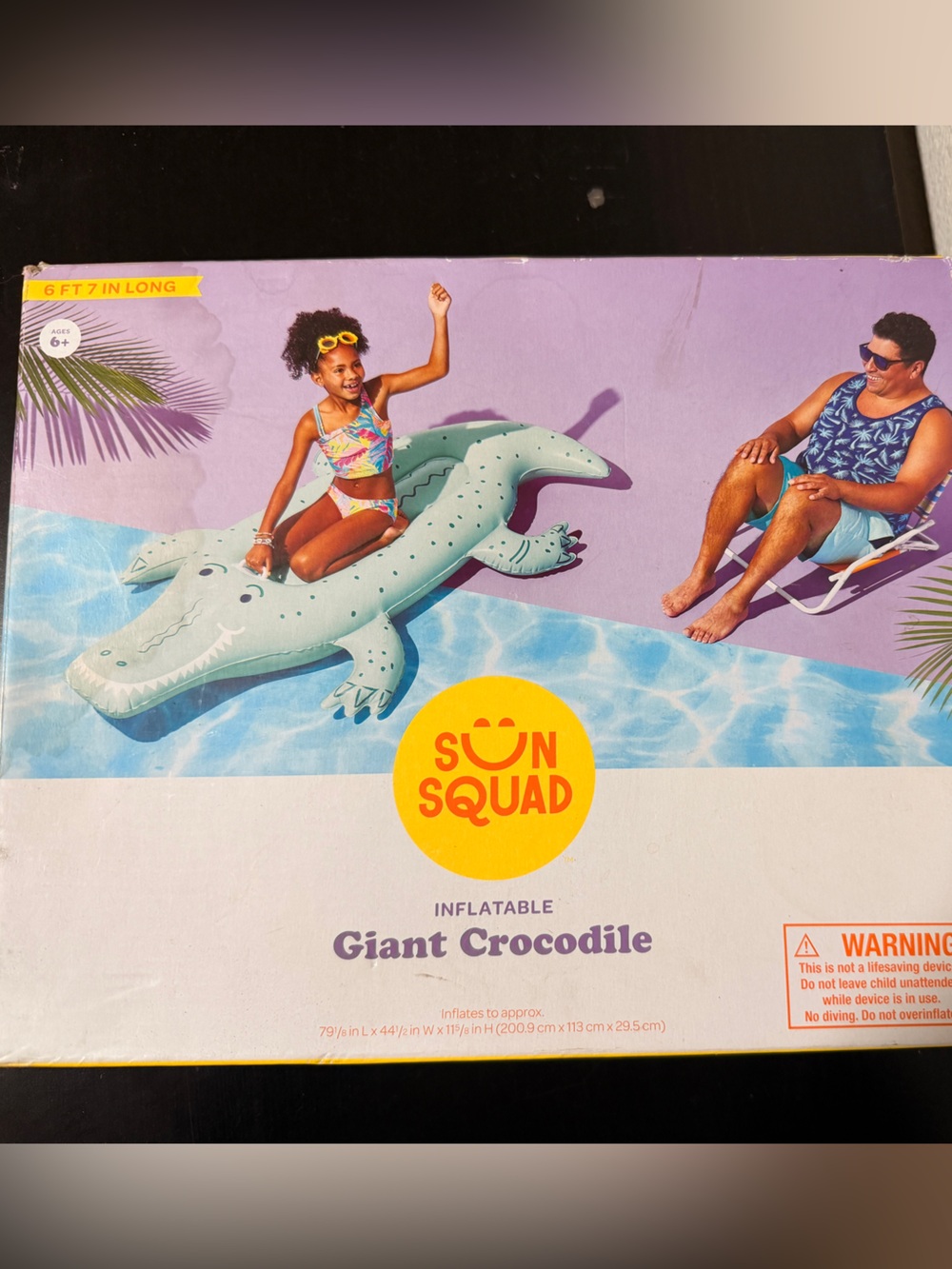 Sun Squad Giant 6ft+ Crocodile Pool Float